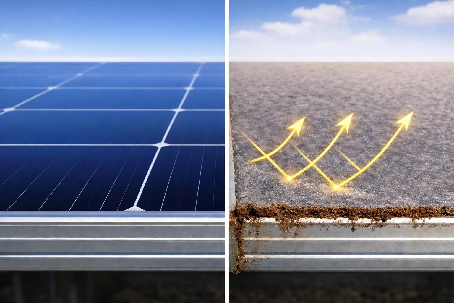 Modélisation de la perte de transmission : Albédo parasite et obstruction par sédimentation