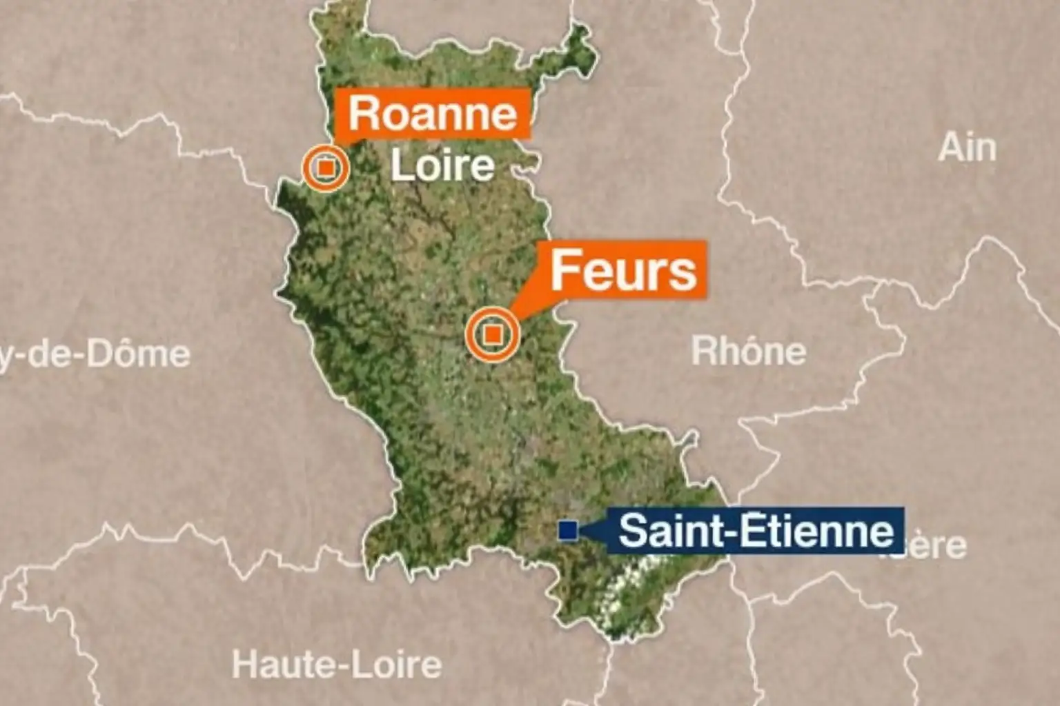 Vue de Feurs, zone d'intervention Aspeo